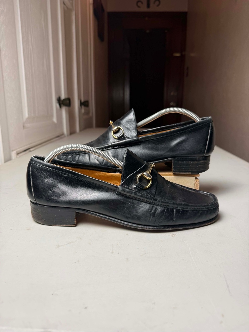 1953 Gucci Horsebit Loafers Black Men Sz 44 Leather Dress Shoes Tom Ford Snaffle